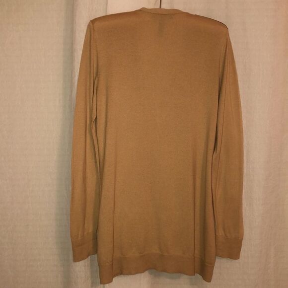 LRL M Tan Brown Five Button Front 💯Cotton Fine Knit Cardigan Sweater - Picture 2 of 16